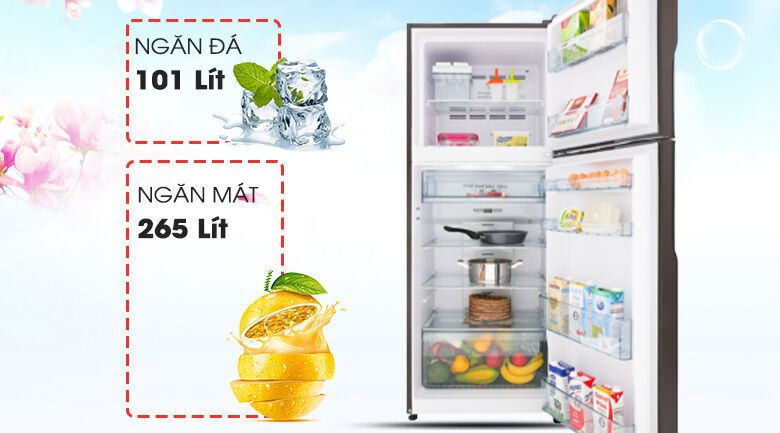 tủ lạnh hitachi inverter 366 lít r-fg480pgv8 gbw