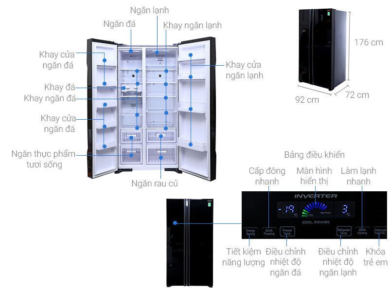 tủ lạnh hitachi r-s700pgv2 (600 lít 2 cửa)