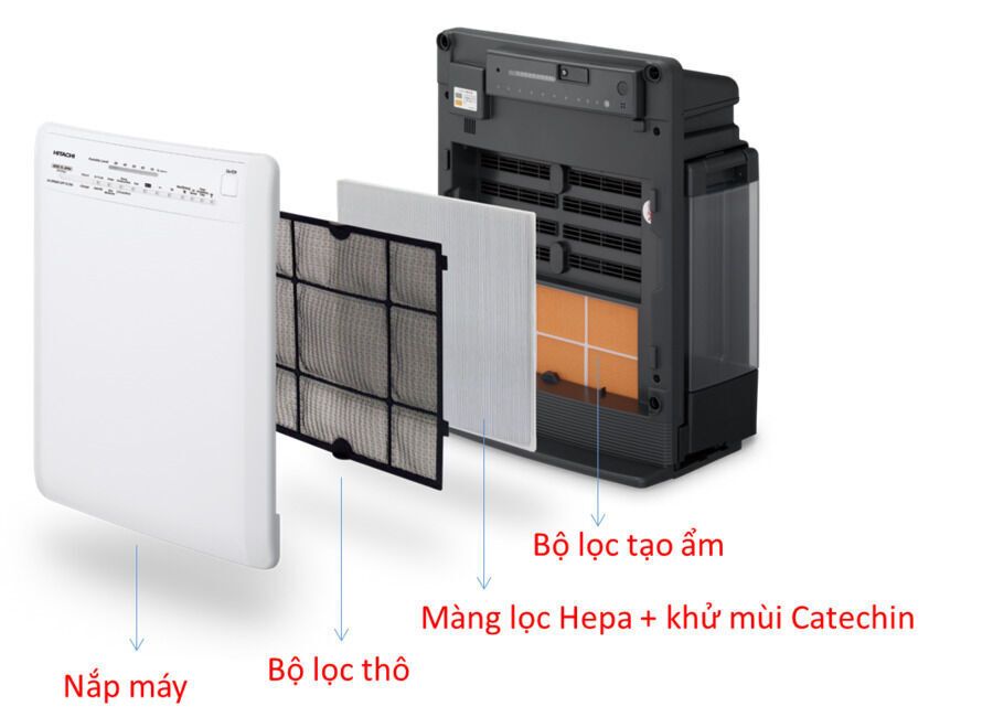 máy lọc không khí và tạo ẩm hitachi ep-p50j