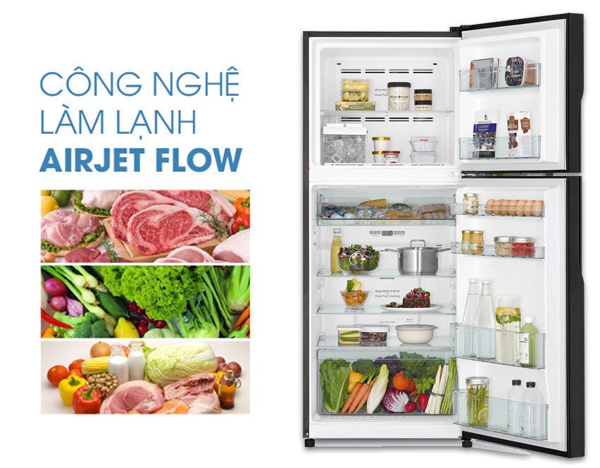 tủ lạnh hitachi inverter 406 lít r-fg510pgv8 gbw