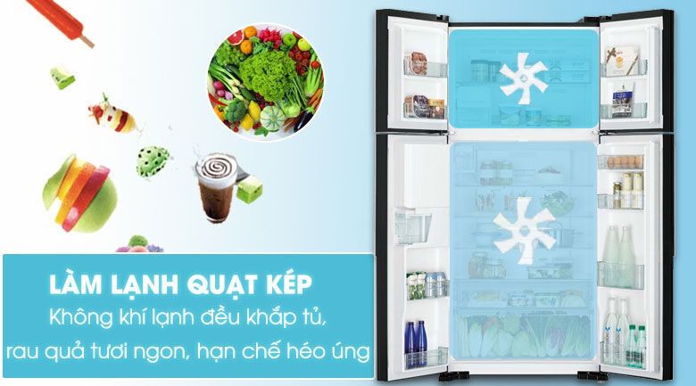 tủ lạnh hitachi inverter 540 lít r-fw690pgv7 gbw