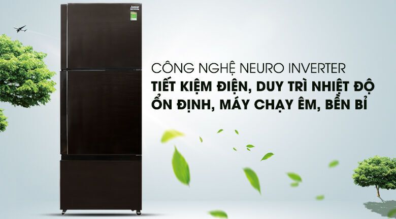 tủ lạnh mitsubishi electric inverter 414 lít mr-v50eh-brw