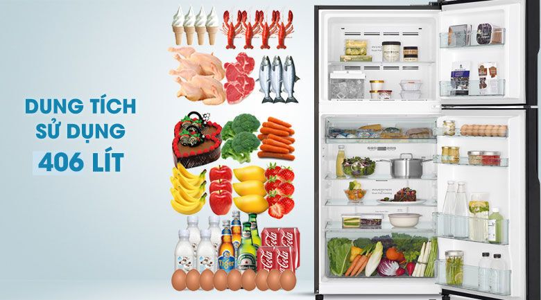 tủ lạnh hitachi inverter 406 lít r-fg510pgv8 gbw