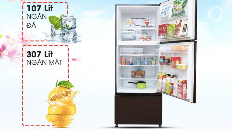 tủ lạnh mitsubishi electric inverter 414 lít mr-v50eh-brw