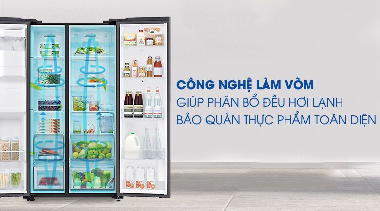 tủ lạnh family hub samsung inverter 616 lít rs64t5f01b4/sv