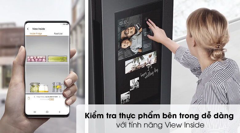 tủ lạnh family hub samsung inverter 616 lít rs64t5f01b4/sv