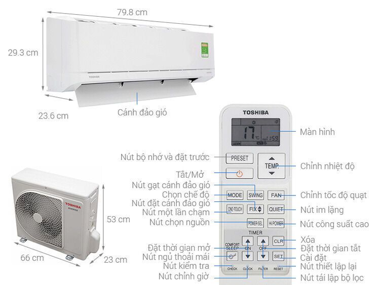 máy lạnh toshiba inverter 1 hp ras-h10l3kcvg-v