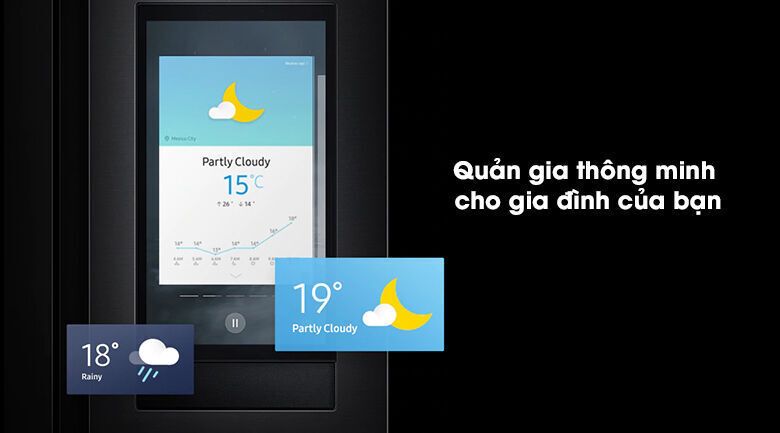 tủ lạnh family hub samsung inverter 616 lít rs64t5f01b4/sv