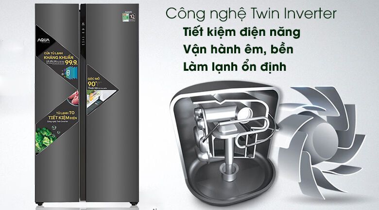 tủ lạnh aqua inverter 541 lít aqr-s541xa(bl)