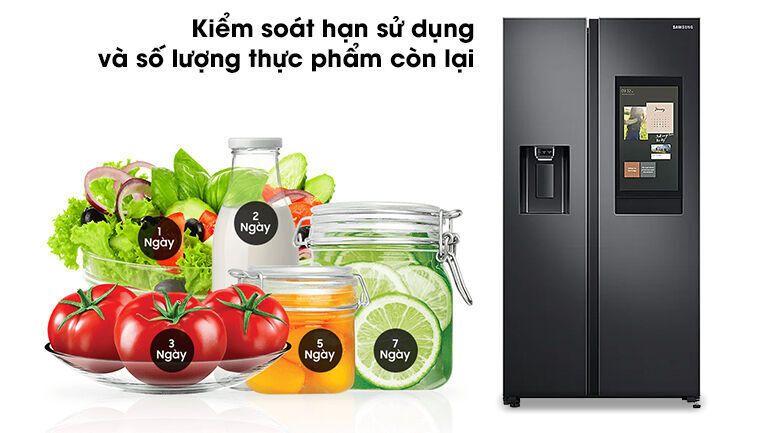 tủ lạnh family hub samsung inverter 616 lít rs64t5f01b4/sv