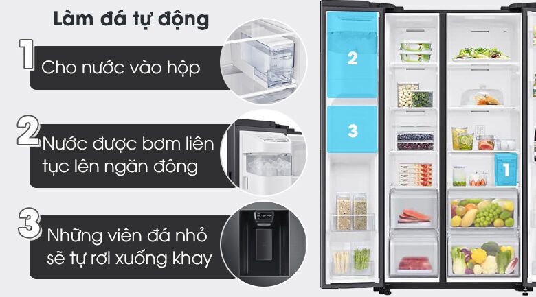tủ lạnh family hub samsung inverter 616 lít rs64t5f01b4/sv