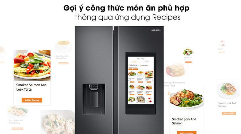 tủ lạnh family hub samsung inverter 616 lít rs64t5f01b4/sv