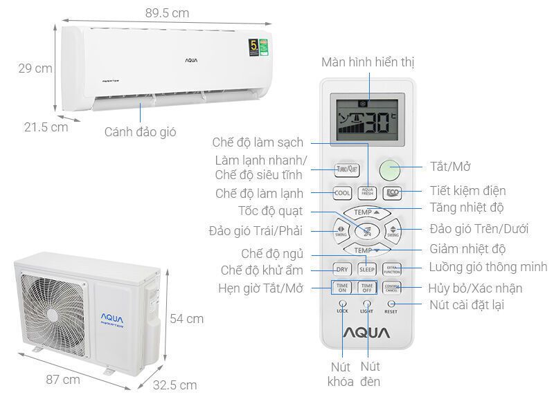 máy lạnh aqua inverter 2 hp aqa-kcrv18tk