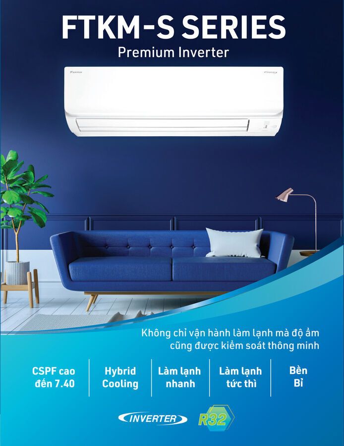 máy lạnh daikin ftkm71svmv (3.0hp) inverter cao cấp