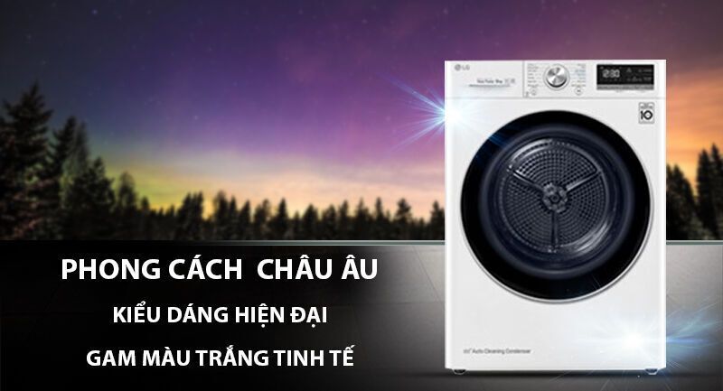 máy sấy bơm nhiệt lg 9 kg dvhp09w