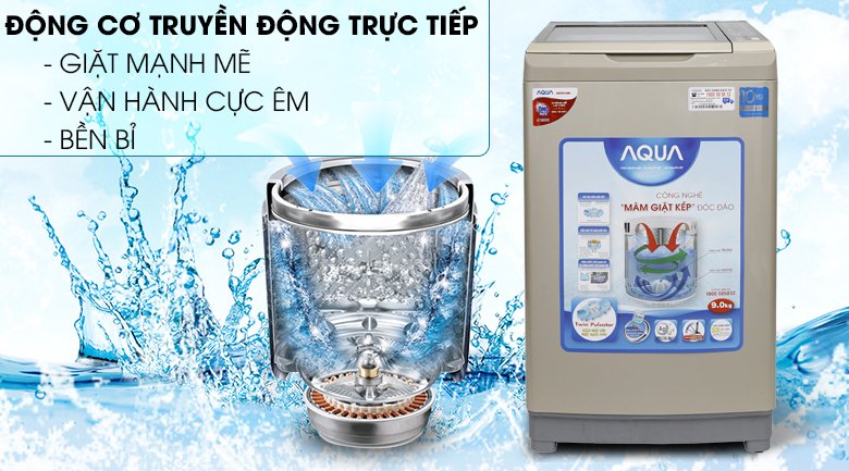 máy giặt aqua inverter 9 kg aqw-dw90at