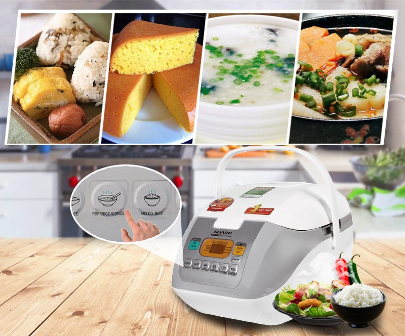 nồi cơm điện sharp 1.8lít ks-com180ev-gy