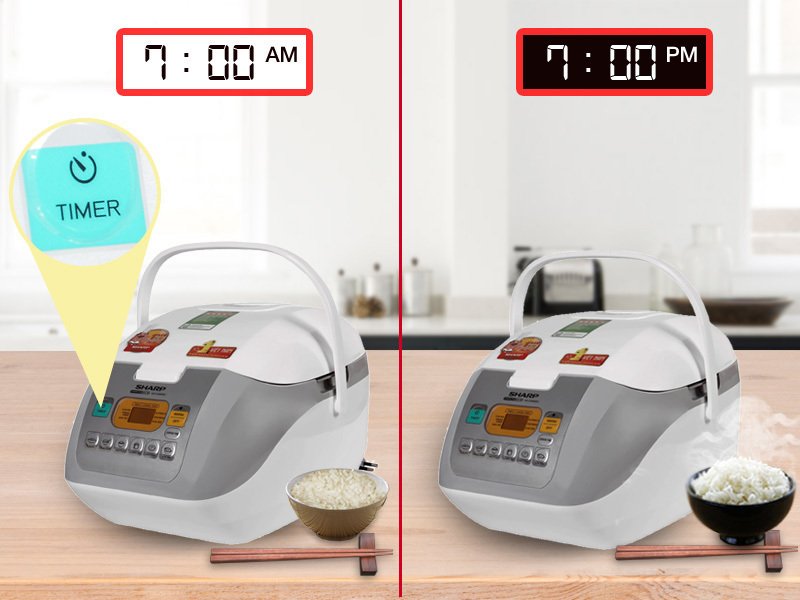 nồi cơm điện sharp 1.8lít ks-com180ev-gy