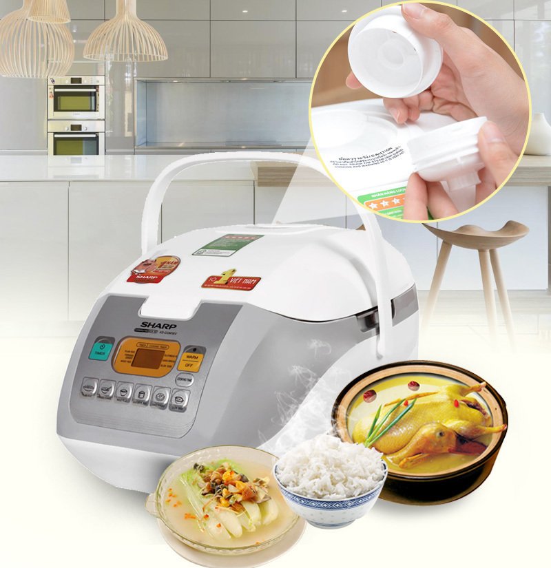 nồi cơm điện sharp 1.8lít ks-com180ev-gy