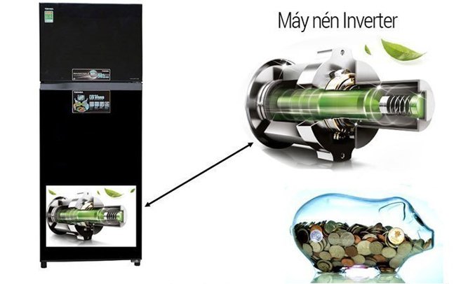 tủ lạnh toshiba inverter 226 lít gr-m28vubz(uk) đen