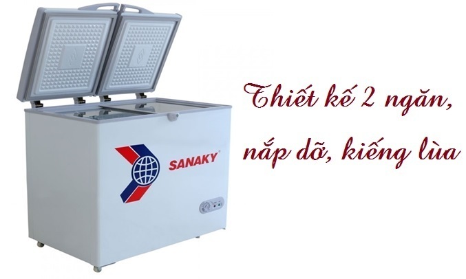tủ đông sanaky vh-255w2 195 lít ( 2 ngăn 2 cánh )