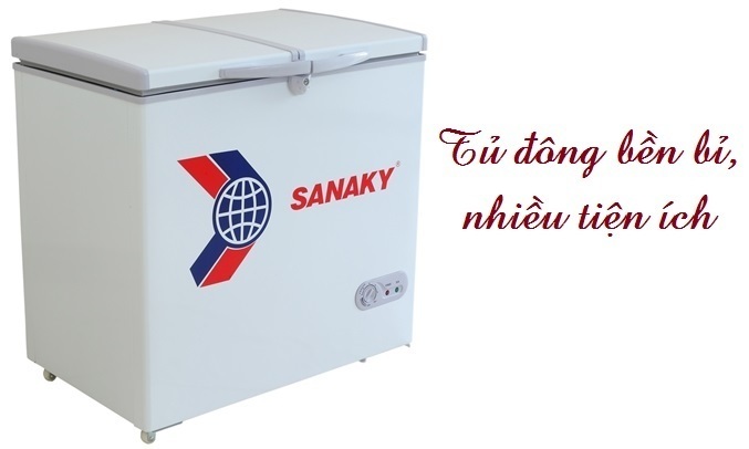 tủ đông sanaky vh-255w2 195 lít ( 2 ngăn 2 cánh )
