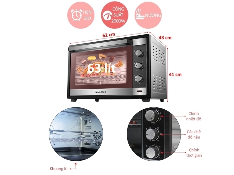 lò nướng pensonic peo-6300g