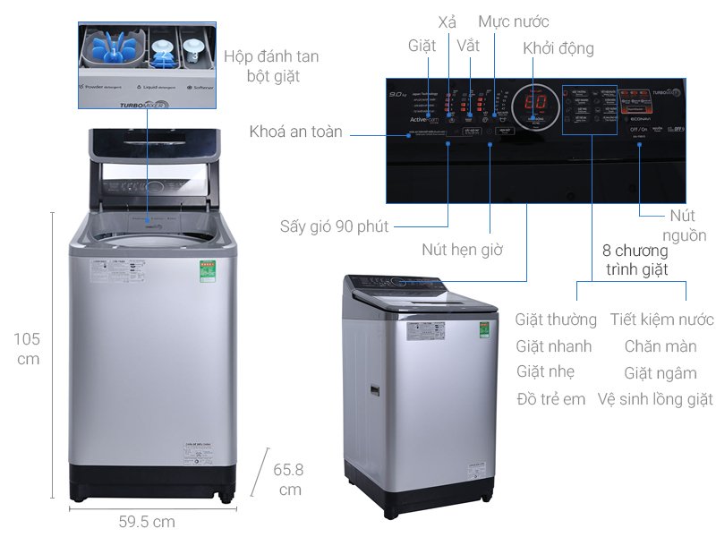 máy giặt panasonic 9kg na-f90v5lmx -hàng chính hãng