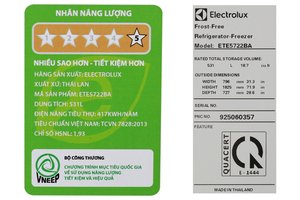 Tủ lạnh Electrolux 531 lít ETE5722BA
