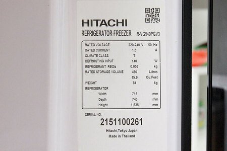 Tủ lạnh Hitachi 450 lít R-VG540PGV3