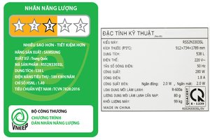 Tủ lạnh Samsung Inverter 538 lít RS52N3303SL/SV