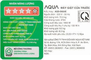 Máy giặt Aqua Inverter 8.5 kg AQD-D850E W