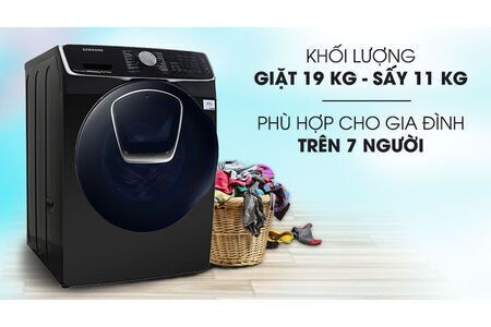 Máy giặt sấy Samsung Add Wash Inverter 19 kg WD19N8750KV/SV