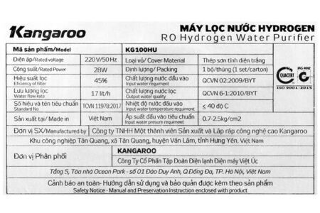Máy lọc nước RO Kangaroo KG100HU 5 lõi