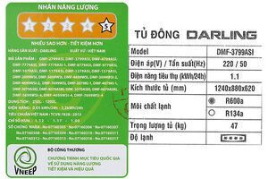 Tủ đông Darling Smart Inverter 370 Lít DMF-3799ASI ( 1 Ngăn đông suốt ống dẫn gas bằng đồng )