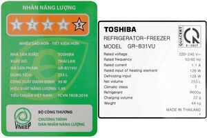 Tủ lạnh Toshiba Inverter 253 lít GR-B31VU SK