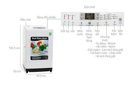 Máy giặt Hitachi 8kg SF-80XA 220-VT (WH) - Hàng chính hãng