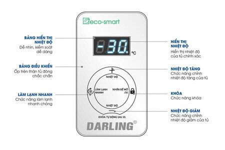 Tủ đông Smart Inverter Darling DMF-1079ASI 1100 lít ( Dàn lạnh 100% bằng ống Đồng )