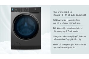 Máy giặt Electrolux Inverter 9 kg EWF9042R7SB