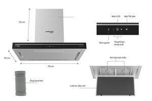 MÁY HÚT MÙI CAO CẤP CHỮ “T” SUNHOUSE MAMA MMB6816-70