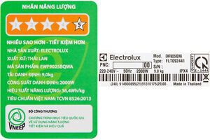 Máy giặt 9 Kg Electrolux EWF9025BQWA Inverter màu trắng