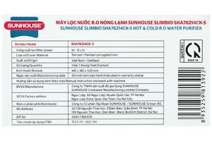 Máy lọc nước RO nóng nguội lạnh Sunhouse SHA76214CK-S 9 lõi