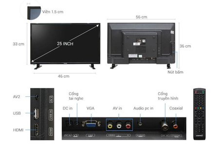 Tivi LED Asanzo 25T2 25 Inch (Tích hợp DVBT2) - Chính hãng