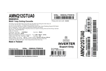 Dàn lạnh Multi LG Inverter 1.5 HP AMNQ12GTUA0/ PT-UAHW0