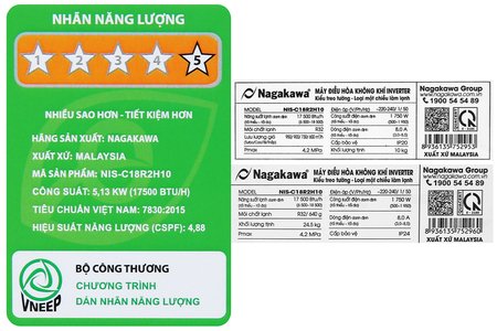 Máy lạnh Nagakawa Inverter 2HP NIS-C18R2H12