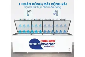 Tủ Đông Darling Inverter DMF-1779ASI 2100 lít 4 Cánh Thông Minh ( Dàn lạnh 100% bằng ống Đồng )