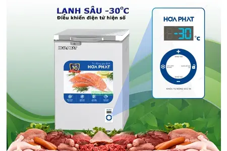 Tủ đông Hòa Phát HPF AD6107.T1 mặt kính 1 ngăn 1 cánh