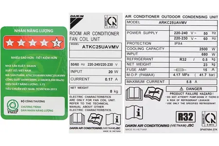 Máy lạnh Daikin Inverter 1 HP ATKC25UAVMV