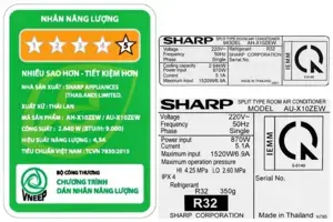 Máy lạnh Sharp Inverter 1 HP AH-X10ZEW