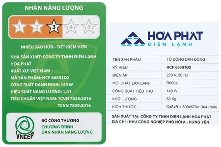 Tủ đông Hòa Phát 352 lít HCF 666S1Đ2
